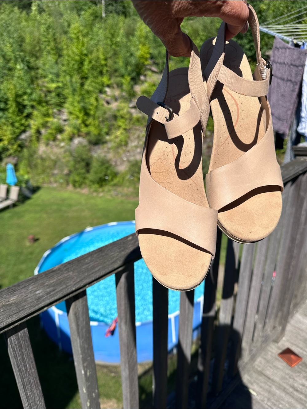 Dansko Tasha Leather Block Clog Sandals Sz 41 10.5-11 Beige Nude Ankle Open Toe